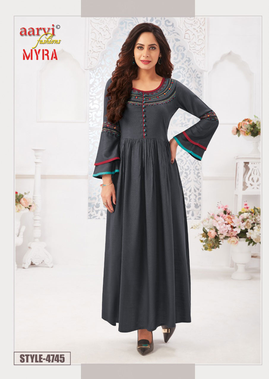 Myra Vol-5 Long Rayon Kurtis Catalog Set Myra Vol-5 Long Rayon Kurtis Catalog Set